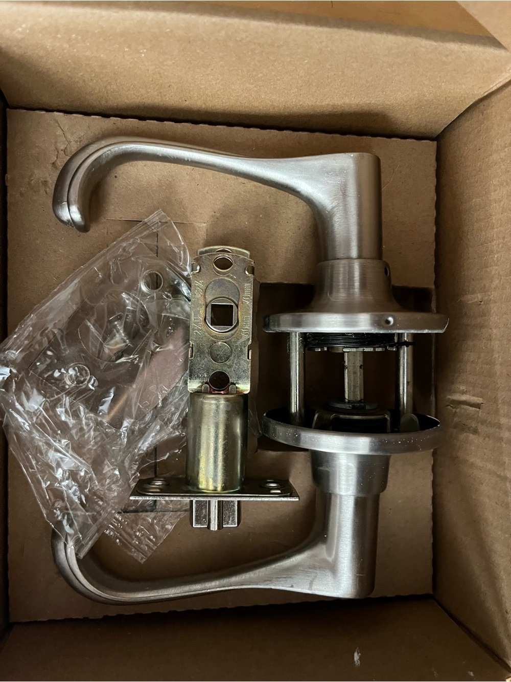 Brushed Nickel Door Lever Handle Set - Home Kitchen